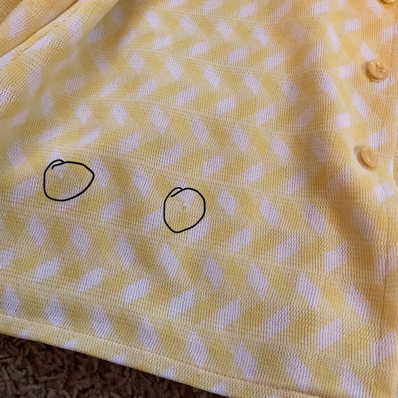 Groovy Vintage 60's/70's Yellow Button Down Shirt with Dagger Collar-Women's XL - Picture 13 of 15